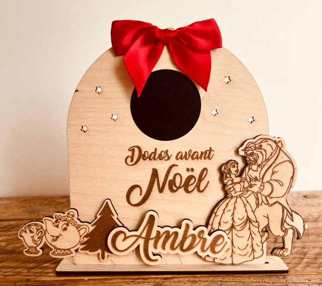 Compteur de dodo avant Noël personnalisé en bois