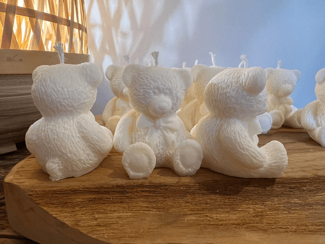 Ours oursons en bougie, sujet décoration