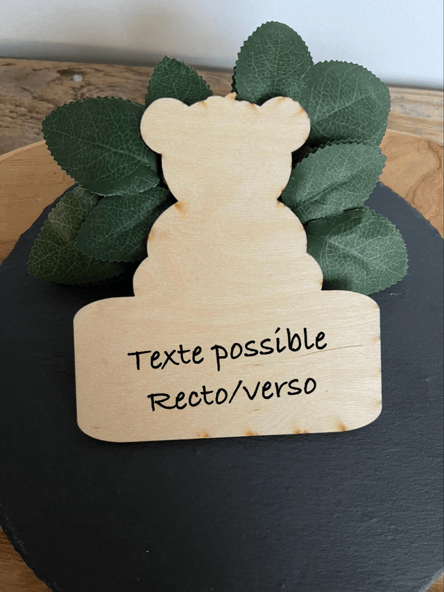 Faire-part Ours baptême naissance anniversaire en bois