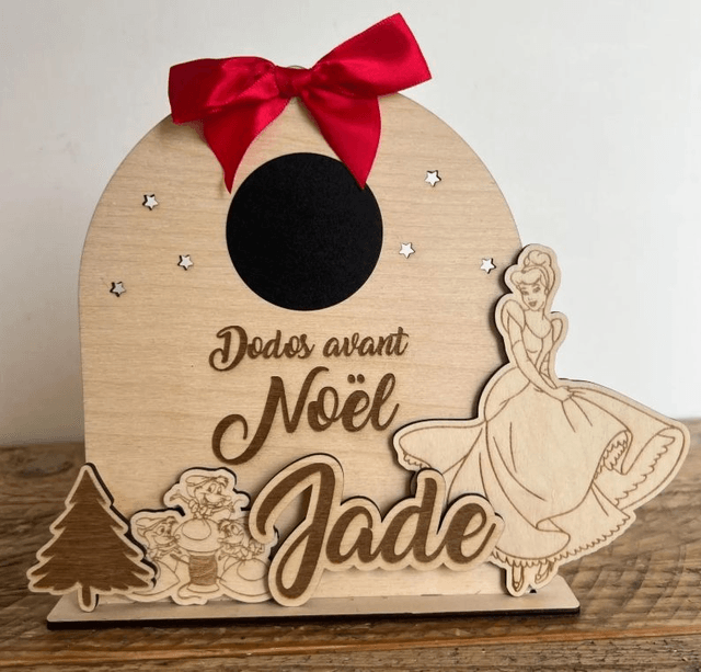 Compteur de dodo avant Noël personnalisé en bois