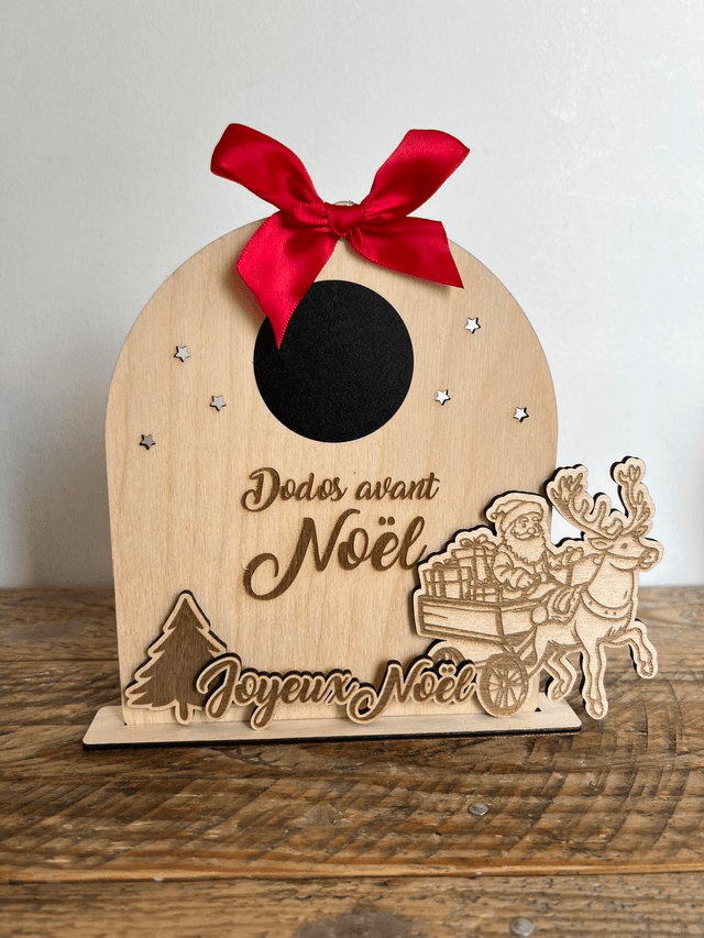 Compteur de dodo avant Noël personnalisé en bois