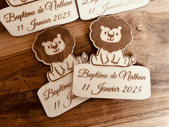 Faire-part baptême naissance anniversaire en bois