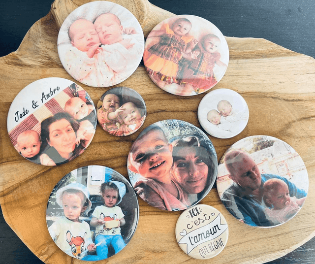 Magnet frigo 4.5cm / 7.5cm personnalisé avec votre photo ou texte