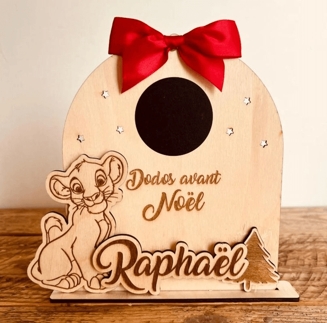 Compteur de dodo avant Noël personnalisé en bois