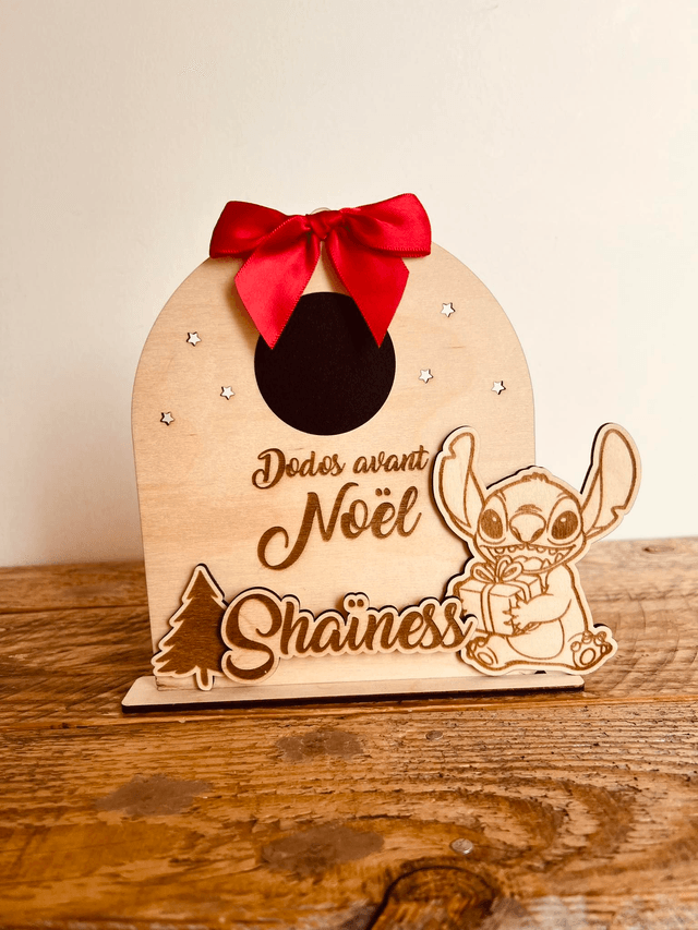Compteur de dodo avant Noël personnalisé en bois